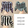 Bufanda Triangular para Niños Otoño e Invierno Estilo Coreano Rayas de Color Contrastante Bufanda Tejida para Niños y Niñas Bufanda Cálida y Versátil para Bebé