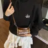 Bolsa Infantil Otoño e Invierno Nuevo Estilo Linda Gato de Encaje Bolso de Mano Cuero Aceitoso Retro de Gama Alta para Padres e Hijos Cilíndrica Bolso Cruzado