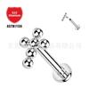 F136 arete de titanio bola redonda rosca cruz Cruz cruz caliente aleación de titanio G23 joyería piercing corporal uña para hueso de la oreja