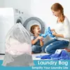 Bolsa de Malla para Lavar con Cordón Transfronteriza Bolsa para Cuidado de la Ropa Bolsa de Almacenamiento de Ropa para Cortinas Cordón Negro Blanco Bolsa de Cuidado