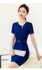 Novo Vestido Profissional de Comprimento Médio de Verão com Decote V para Fabricante, Salão de Beleza, Clube, Moda, Roupas de Trabalho Femininas de Manga Curta