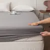 Lençol de Elástico Cor Sólida Luxo Leve de Alta Qualidade Estilo Hotel Algodão de Fibra Longa Peça Única Cobertura de Cama de Cetim 100% Algodão para Dormir Diretamente no Colchão