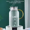 Chaleira de Água de Vidro Borossilicato Alto Padrão Martelo Grão de Arroz Bule Jarra de Suco Resistente a Altas Temperaturas Grande Capacidade Conjunto de Água Chaleira de Água Fria