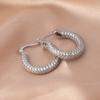 Brincos Grandes de Prata 925 para Mulheres, Brincos de Luxo Leve e Sofisticados com Senso de Design, Brincos de Argola de Nicho, Brincos Pendentes Exagerados, Brincos de Argola Simples