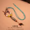 Collar de Cuenta Dzi Amarilla Natural de Nueve Ojos, Colgante de Ágata Taiwanés, Collar Trenzado para Pareja de Hombres y Mujeres, Listo para la Venta