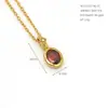 Collares Transfronterizos Europeos y Americanos con Doce Piedras de Nacimiento para Mujer, 12 Colores, Colgantes de Pedrería, Joyería de Acero Inoxidable 316, Cadena para el Cuello de Mujer