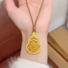 Loja de ouro com ouro antigo novo chinês luz luxo filigrana cabaça pingente de paz de Buda pode ser aberto e fechado colar atacado