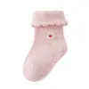 26 Calcetines Infantiles de Primavera, Calcetines para Bebé de Algodón Peinado Grado A, Calcetines con Puño de Conejo de Dibujos Animados, Calcetines de Algodón con Borde Suelto de Encaje para Recién Nacidos