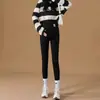 Leggings de maternidade para outono e inverno, forrados com fleece, espessados, plus size, calças de algodão para grávidas, roupas externas femininas para primavera, outono e inverno