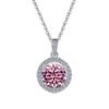 Collar con colgante de moissanita para mujer, collar de plata de ley S925 con cuatro garras, bolsa redonda, cadena para suéter de alta gama, venta al por mayor de fábrica