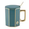 Taza de cerámica nórdica sencilla para oficina con tapa, taza de gran capacidad, taza de agua para el hogar, taza de café para pareja