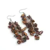 Pendientes de Cristal Natural Popular Europeo y Americano Pendientes de Borla Yoga DIY 7 Colores Pendientes Largos para Mujer