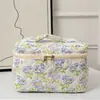 Bolsa de Maquillaje de Algodón Linda y Fresca 2026, Bolsa de Almacenamiento de Artículos de Tocador Portátil de Nicho, Bolsa Caja Linda Estilo Ins Floral
