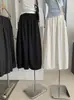 KEKEZOON Calça Casual Larga de Cintura Alta Elástica Lisa para Mulheres, Calça Simples de Outono 8825