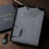 Suéter de Cachemira de Alta Gama de Primera Línea para Hombre en Otoño e Invierno Cuello Medio Caliente Superior Casual de Negocios Suéter Interior para Hombre Venta al por Mayor