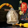Tara Verde de Zaki-lam estilo Tíbet, Garuda Amarillo, Buda de la Medicina, Deidad Guardiana del Zodiaco, Tsa-Tsa Thangka con Borlas, Adorno Colgante para Coche