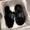 Pantuflas de Mujer con Forro de Piel para Uso en Exteriores 2026 Nuevo Otoño/Invierno Plataforma Suela Gruesa Slip-On de Alta Gama de Algodón para Mujeres Embarazadas
