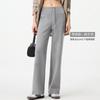 Calça Modal Nova para Outono e Primavera, de Corte Estreito e Largo, para Mulheres com Silhueta Pera, Calça Reta Casual Solta com Toque de Luxo