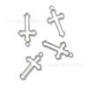 Acessórios DIY de Liga 37x21mm Pingente Cruz Simples Vazado Colar Acessórios de Decoração para Roupas e Bolsas Atacado