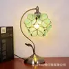 Lámpara de Mesa Tiffany Pétalo Estilo Antiguo Vintage Old Shanghai República de China Lámpara de Mesa para Mesita de Noche Pétalo Vidrio para Protección Ocular