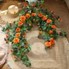 Vime de Rosa Artificial Pendurado na Parede Decoração de Flor Falsa Decoração de Parede Planta de Orquídea Pendurada Vime