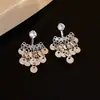Aretes de Borla de Perla de Zirconia de Aguja de Plata Aretes Casuales Retro con Temperamento Moda para Mujer Diseño de Nicho de Aretes Elegantes