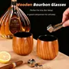 Conjunto de Taças de Vinho de Madeira para Whiskey Amazon 304 Pedras de Gelo para Vinho Conjunto de Vinho de Luxo Taça Dupla Conjunto de Caixa de Madeira