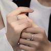 Anillo de pareja de plata esterlina un par de anillos de confesión de nicho de lujo ligero para hombre y mujer regalo del 520 Día de San Valentín para novia