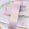 Cartas de Juego Estampado en Caliente Láser de 2.5cm de Ancho, Cinta de Cinta de DIY Hecha a Mano Material para Bolsas Lolita Pain