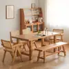 Mesa de Jantar Totalmente em Madeira Maciça Selecionada com Cuidado Madeira de Cerejeira Mesa Longa Mesa de Jantar para Apartamento Pequeno Doméstico Mesa Grande de Placa Estilo Japonês Mesa de Escritório de Tronco