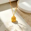 Colar com Cabeça de Buda Banhado a Ouro CNC com Alta Retenção de Cor, Mesmo Estilo do Pingente de Buda Maitreya da Loja de Ouro, Joias Novas no Atacado
