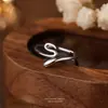 Anillo de Serpiente Benmingnian para Mujer Plata de Ley s925 Diseño de Nicho Moda Versátil Anillo Pequeño de Serpiente Anillo Abierto para Dedo