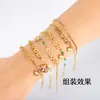 Colgante de Pony de Acero de Titanio con Moneda de Cobre, Etiqueta Pequeña DIY de Año Nuevo, Año del Caballo, Hazte Rico Inmediatamente, Accesorio con Galvanoplastia al Vacío de Oro de 18 Quilates