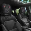 Funda de Reposacabezas para Coche con Estampado de Calavera Negra de Comercio Exterior Transfronterizo, Estilo Elástico Universal, Funda de Reposacabezas para Coche Original y Divertida
