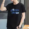 Camiseta de manga corta estilo coreano de verano para hombre, moderna y sencilla, de media manga, estilo Hong Kong, holgada, informal, de marca.