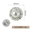 Botones de aleación de encaje hueco con perlas, cosidos a mano, botones redondos de perla de alto brillo, botones decorativos pequeños estilo Chanel para abrigos y camisas