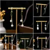 [Selección Premium] Pendientes de Perlas con Forma de Gota de Aceite de Jade Imitación Estilo Chino Nuevo Pendientes Retro con Borlas de Gota de Agua Accesorios Simples Hanfu para Mujeres