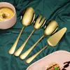 Conjunto de Talheres de Aço Inoxidável para Viagem, Garfo e Colher para Assar Bolo em Casa, Colher de Hotel Restaurante Ocidental, Faca e Garfo para Bife