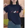 Camiseta de Algodão Puro Manga Curta com Ombro Reto para Mulheres, Moda Verão 2026, Top Amarelo Manga Curta Versátil Estiloso Jovem Tendência