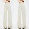 Pantalones de Yoga Blancos de Secado Rápido para Mujer, Verano Finos de Cintura Alta Levanta Glúteos Pierna Recta Ropa Deportiva Fitness, Pantalones Holgados de Pierna Ancha para Figuras Pequeñas