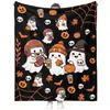2026 Nueva Manta de Franela de Calabaza Fantasma Tema Personalizado de Halloween Manta para Sofá Manta Retro 3D