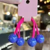 Diademas elásticas largas de colores de caramelo estilo coreano para coletas de niños, scrunchies coloridos con bolitas, accesorios para el cabello de princesa, estilo princesa