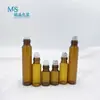 Lugar de fábrica 3ml5ml10ml Botella de aceite esencial de bola de acero marrón 3ml5ml10ml Botella de bola para perfume de bola de acero Botella de aceite esencial