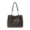 Bolsa Tote de Ombro para Trabalho com Estampa de Leopardo Transfronteiriça para Mulheres Outono 2025 Nova Corrente de Alta Qualidade Moda Ombro Axila Bolsa