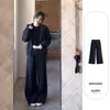 Jaqueta moletom azul marinho para mulheres, novo estilo primavera e outono, blusa solta, estilo coreano, visual casual e relaxado, moletom casual