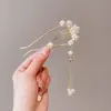 Elegante Pasador de la Dinastía Han Peine en Forma de U Artefacto para el Cabello Pasador con Cabeza de Bola Estilo Antiguo Adorno Fijo para el Cabello para Mujeres en la Parte Posterior de la Cabeza