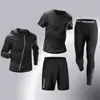 Roupa de Ginástica Secagem Rápida Transfronteiriça Conjunto Masculino Calça Legging Esportiva Peça Única Corrida Respirável Alta Elasticidade Treinamento de Basquete