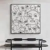 Sofa de Sala de Estar Moderno Colgante de Pared Pintura Figura Línea Cuadrado Creativo Mural Nórdico Simple Abstracto Pintura Decorativa