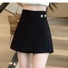 Shorts Saia Feminino de Cintura Alta em Linha A com Fenda, Hot Pants Sexy Casual para o Verão