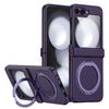 Funda Adecuada para Teléfono Móvil Samsung Z Flip6/5 8/7 Carga Inalámbrica Magnética Soporte Giratorio 4/3 Funda Protectora Anti-Caídas